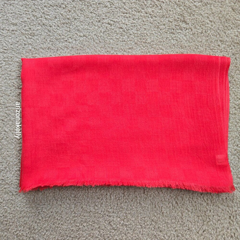 NWOT Coral Red Cashmere & Silk Scarf - Picture 13 of 13